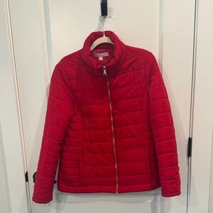 New York & Company Cherry Red Puffer Jacket